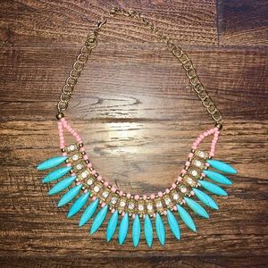 Turquoise beaded statement necklace